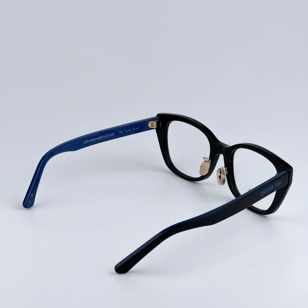 Dior LAPARISIENNEDIORO S4F 1000 BRAND NEW Eyeglasses Shiny Black Blue Women Geom